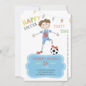 Voetbal verjaardag jongen 5e jaar grappig sport fe kaart (Voorkant)