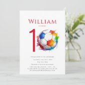 Voetbal verjaardag jongens kaart (Staand voorkant)