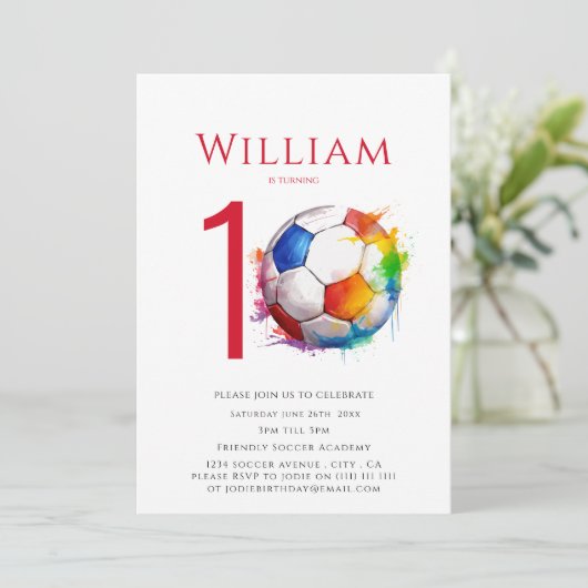 Voetbal verjaardag jongens kaart (Staand voorkant)