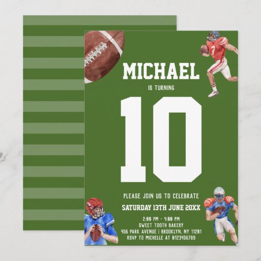 Voetbal verjaardag kaart (Voorkant / Achterkant)