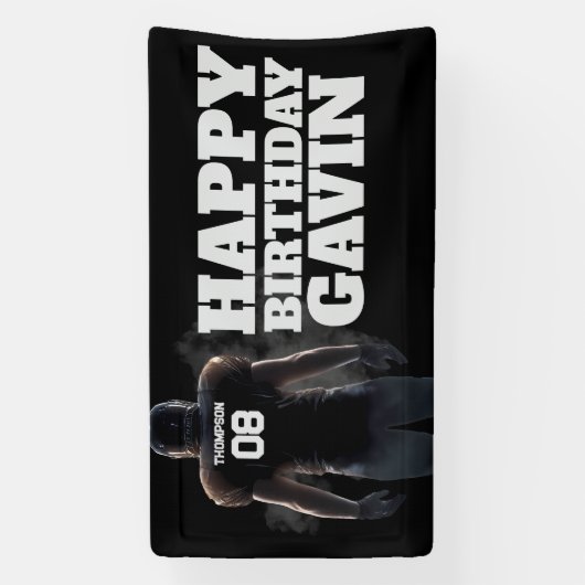 Voetbal verjaardag op maat binnenshuis buitenshuis spandoek (Verticaal)