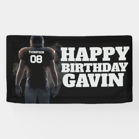 Voetbal Verjaardag Op Maat Gemaakte Binnen- Buiten Spandoek (Horizontaal)