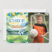 Voetbal Verjaardag Party Foto Kaart (Voorkant)