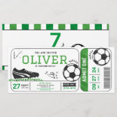 Voetbal Verjaardag Party Ticket Sport Digitaal Kaart (Voorkant / Achterkant)