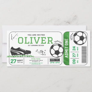 Voetbal Verjaardag Party Ticket Sport Digitaal Kaart