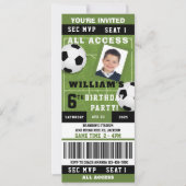 Voetbal Verjaardag Party Ticket Uitnodiging (Voorkant)