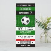 Voetbal Verjaardag Party Ticket Uitnodiging (Staand voorkant)
