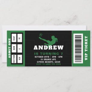 Voetbal Verjaardag Party Ticket Uitnodiging