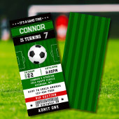 Voetbal Verjaardag Party Ticket Uitnodiging