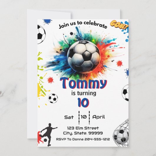 Voetbal Verjaardag - Soccer Goal Verjaardag Kaart (Voorkant)