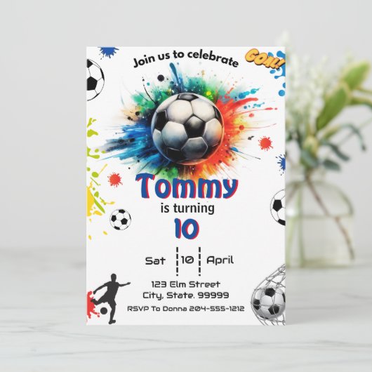 Voetbal Verjaardag - Soccer Goal Verjaardag Kaart (Staand voorkant)