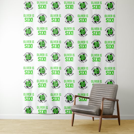 Voetbal Verjaardag Step en Repeat Foto Achtergrond Wandkleed (In situ)