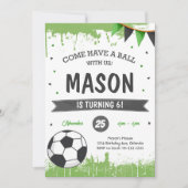 Voetbal verjaardag uitnodigen kaart (Voorkant)