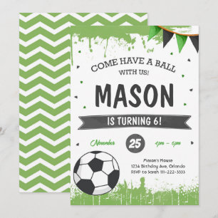 Voetbal verjaardag uitnodigen kaart