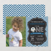 Voetbal Verjaardag Uitnodiging 1e Verjaardag Party (Voorkant / Achterkant)