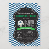 Voetbal Verjaardag Uitnodiging 1e Verjaardag Party (Voorkant / Achterkant)