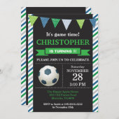 Voetbal Verjaardag Uitnodiging 1e Verjaardag Party (Voorkant / Achterkant)