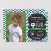 Voetbal Verjaardag Uitnodiging 1e Verjaardag Party (Voorkant / Achterkant)