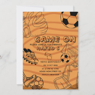 Voetbal Verjaardag Uitnodiging, Bewerkbare Voetbal Kaart
