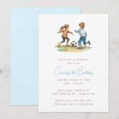 Voetbal Verjaardag Uitnodiging - Football Verjaard (Voorkant / Achterkant)