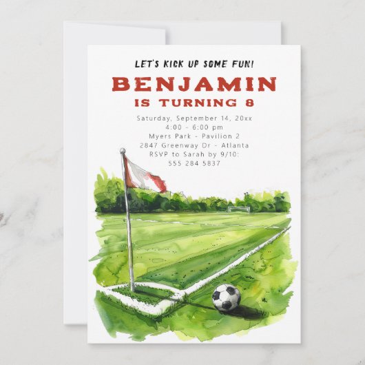 Voetbal Verjaardag Uitnodiging - Futbol Verjaardag (Voorkant)