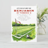 Voetbal Verjaardag Uitnodiging - Futbol Verjaardag (Staand voorkant)