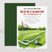 Voetbal Verjaardag Uitnodiging - Futbol Verjaardag (Voorkant / Achterkant)