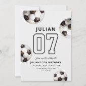 Voetbal Verjaardag Uitnodiging, Jongens Football P Kaart (Voorkant)