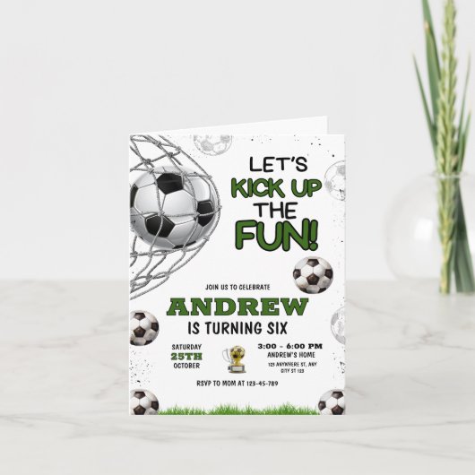 Voetbal Verjaardag Uitnodiging, Jongens Sport Verj (Voorkant)