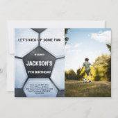 Voetbal Verjaardag Uitnodiging met Foto (Voorkant)