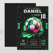 Voetbal Verjaardag Uitnodiging Sport Uitnodigen (Voorkant / Achterkant)