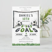 Voetbal Verjaardag Uitnodiging Sport Uitnodigen B- (Staand voorkant)