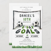 Voetbal Verjaardag Uitnodiging Sport Uitnodigen B- (Voorkant / Achterkant)