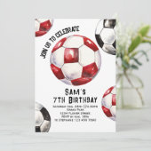 Voetbal Verjaardag Uitnodiging - Voetbal Party (Staand voorkant)