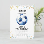 Voetbal Verjaardag Uitnodiging - Voetbal Party (Staand voorkant)