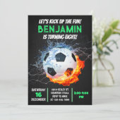 Voetbal Verjaardag Uitnodiging, Voetbal Party Kaart (Staand voorkant)