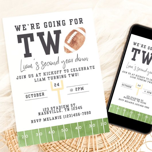 Voetbal verjaardag, voetbal uitnodiging tweede ver