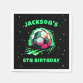 Voetbal Verjaardags Papier Servet (Voorkant)