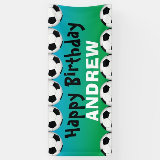 Voetbal verjaardagsbanner spandoek (Verticaal)