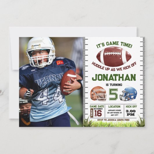 Voetbal verjaardagsboy kaart (Voorkant)