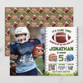 Voetbal verjaardagsboy kaart (Voorkant / Achterkant)