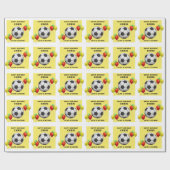 Voetbal verjaardagscadeau cadeaupapier (Vlak)