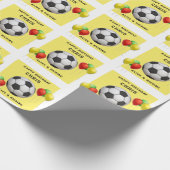 Voetbal verjaardagscadeau cadeaupapier (Hoek)