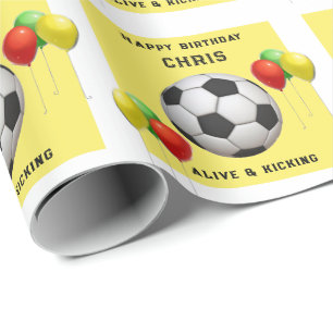 Voetbal verjaardagscadeau cadeaupapier