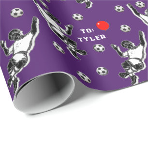 Voetbal verjaardagscadeau inpakpapier