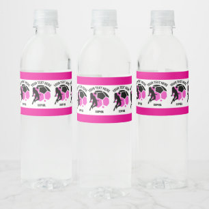 Voetbal verjaardagscadeau, Voetbal Vrouwen Meisje  Waterfles Etiket