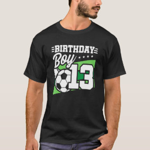 Voetbal Verjaardagsfeest 13 Jaar Oud Jongen 13e Bi T-shirt