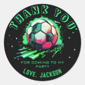 Voetbal Verjaardagsfeest Classic Ronde Sticker (Voorkant)