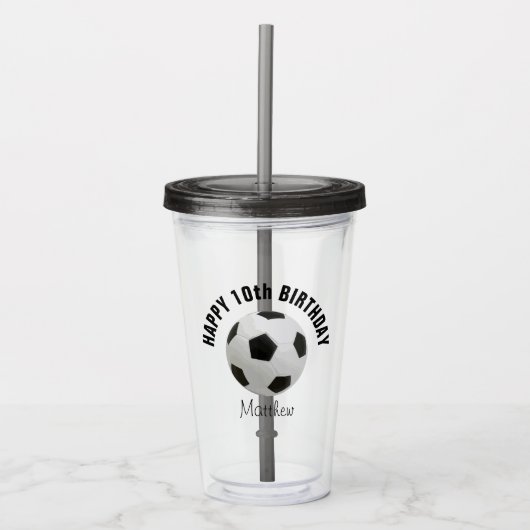 Voetbal Verjaardagsfeest Favor Acryl Drinkbeker (Voorkant)