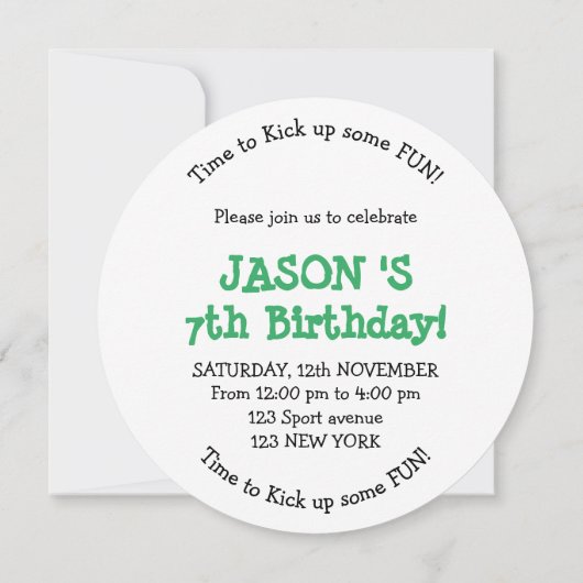 Voetbal Verjaardagsfeest kinder uitnodiging (Achterkant)